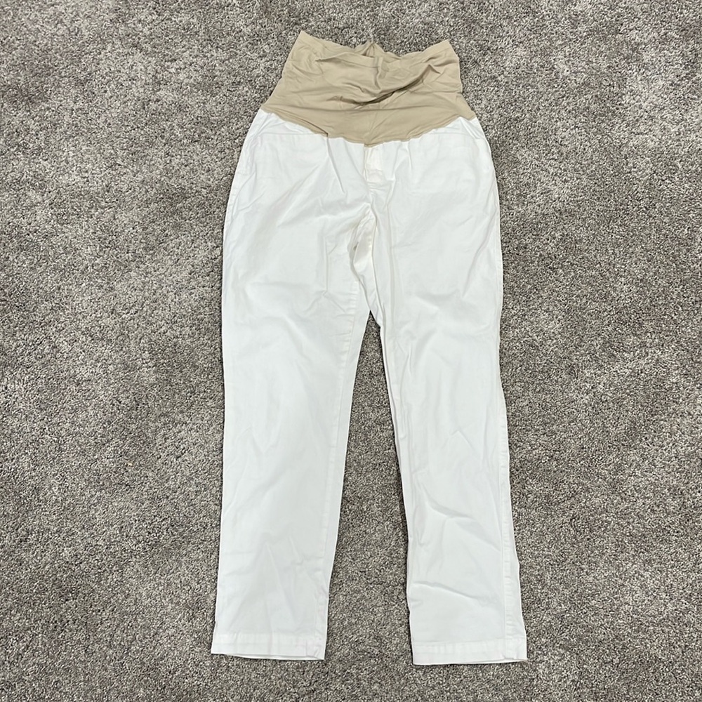 White gap over belly maternity pants - best girlfriend - size 8